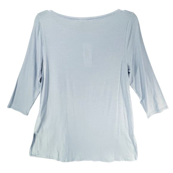 Eileen Fisher Top Womens S Blue Tencel Jersey Boat Neck LongTunic Shirt - Picture 4 of 14